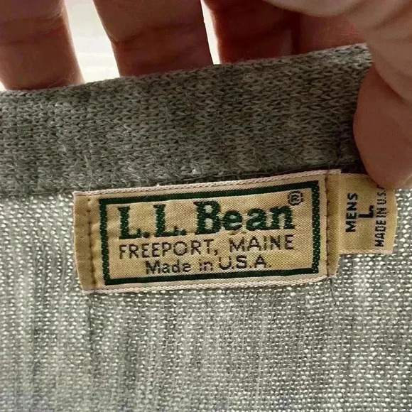 L.L BEAN VINTAGE 80’s Grandpa Cardigan amazing vintage cond. Grey button … - Picture 3 of 9
